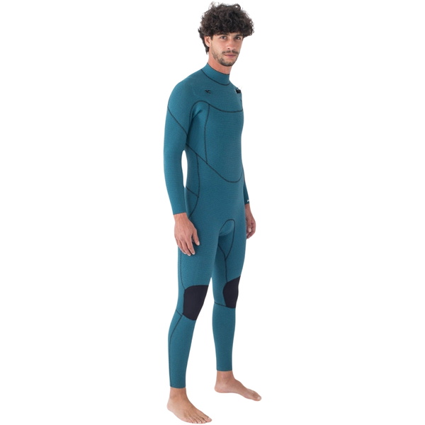 2026 Hurley Da Uomo Plus 4/3mm Chest Zip Muta MFS0012403 - Black / Sky / Blue